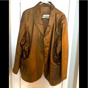 Genuine leather jacket-Golden Bronze